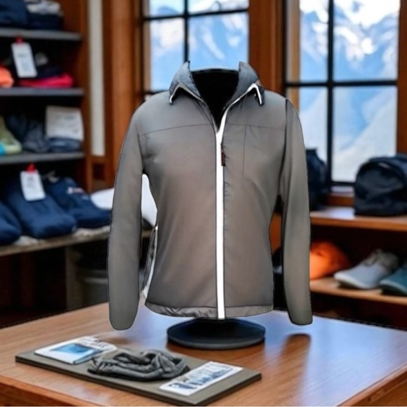 $245 Museum Originals Grey Hooded Packable Jacket New With Tags - Picture 1 of 11
